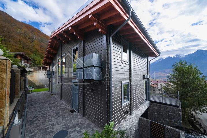 Дуплекс из клеёного бруса с панорамным видом на горы №8